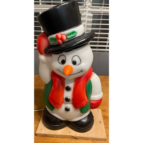 Frosty Other - Vintage Frosty The Snowman Blow Mold Lighted 18" Made in USA Table Top